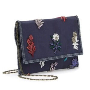 G-Lish Navy Beaded Clutch